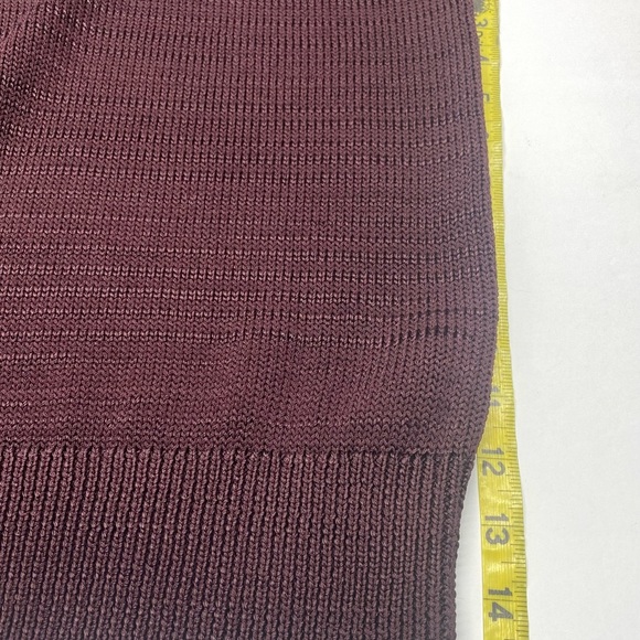 Reiss Women’s Burgundy V-Neck Sweater with white trim XL shoulder pads - Picture 10 of 15